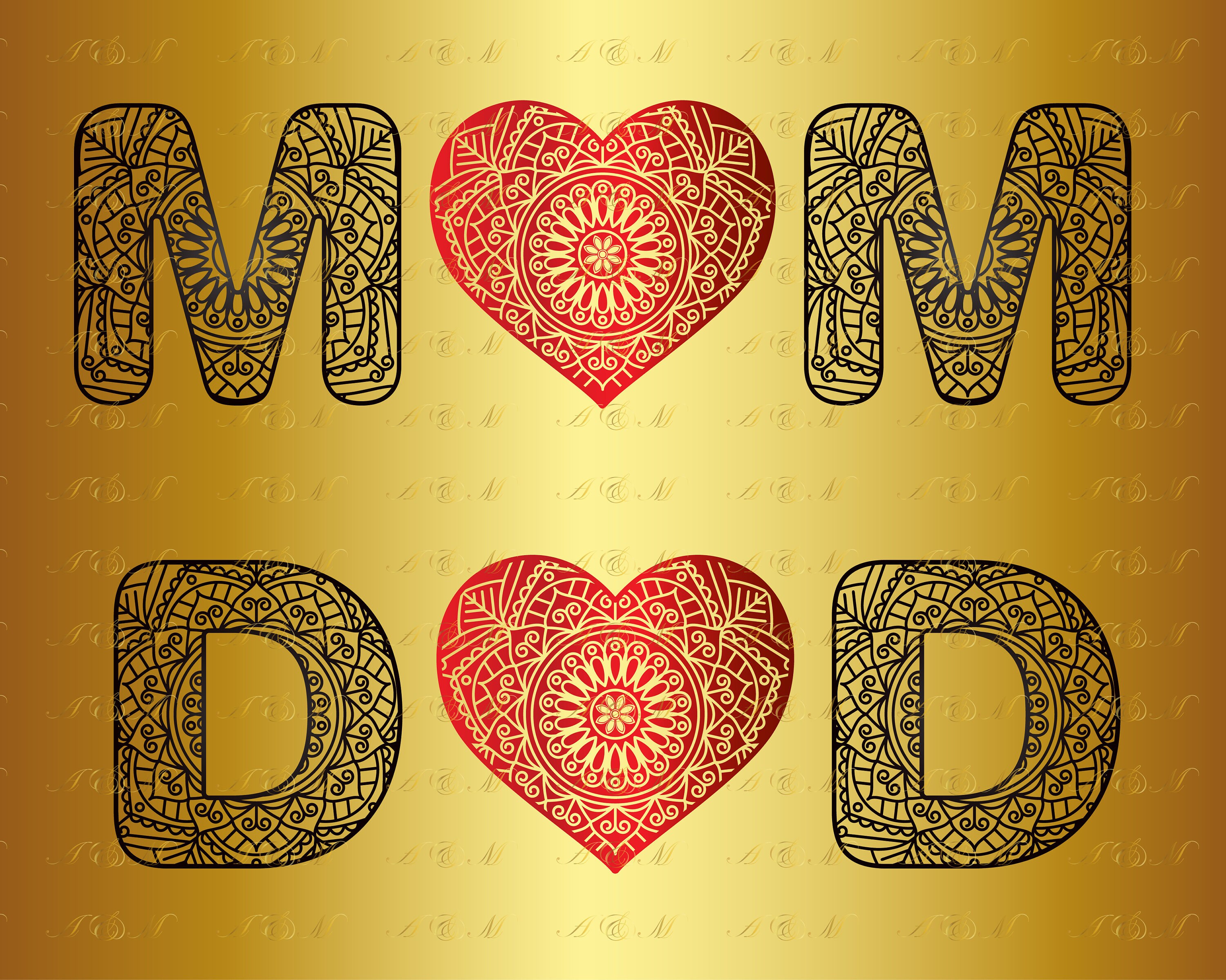 Download 60% OFF Mom Mandala SVG Dad Zentangle Love Monogram Png Eps | Etsy