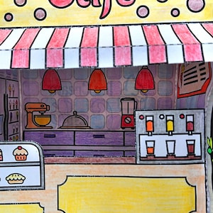 NEW Printable Kit for Paper Cafe Toy (coloring Pages) Paper Kid Craft ...