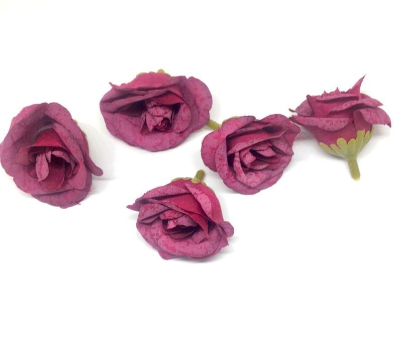 Corsage Baby Shower Wedding Bridal Flowers Decoration Hair Accessories Burgundy Mini Artificial Rose Flower Heads Silk Flowers Flowers Home Living Kromasol Com