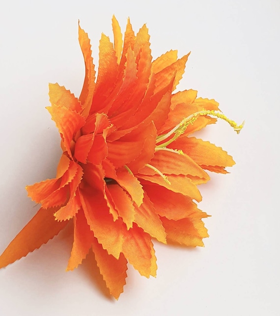 Artificial Flower Orange Coral Silk Dahlia/Flower Etsy