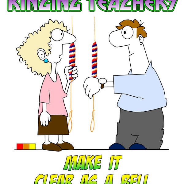 Funny bellringing teachers greeting cards