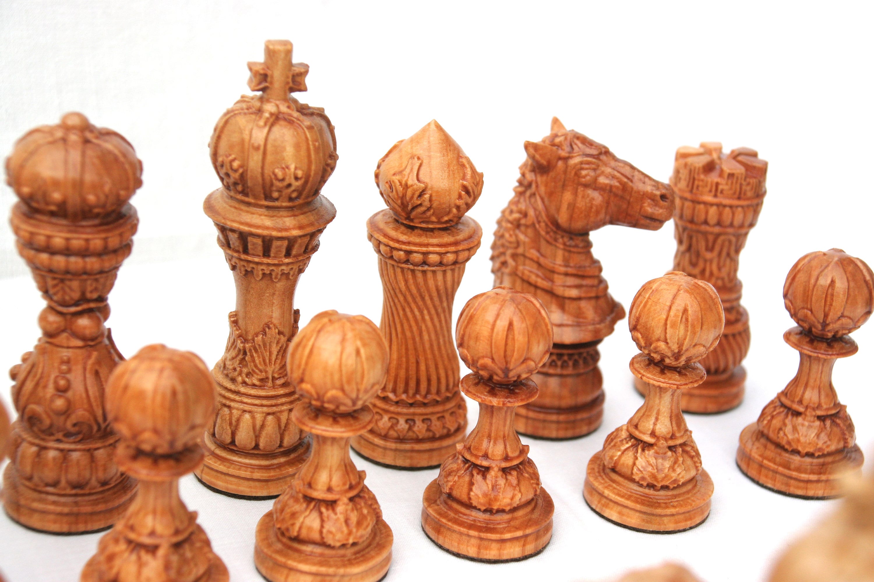 Chess set Lilia handmade chess set wood carving Etsy
