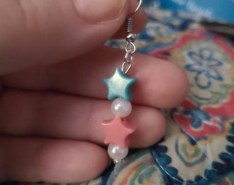 Tiny Pastel Star Earrings