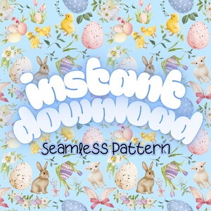 Fondo de Pascua sin costuras / Patrón de conejito en tonos pastel / Papel digital 12x12 / Patrón repetitivo / Sublimación y Canva / Descarga instantánea