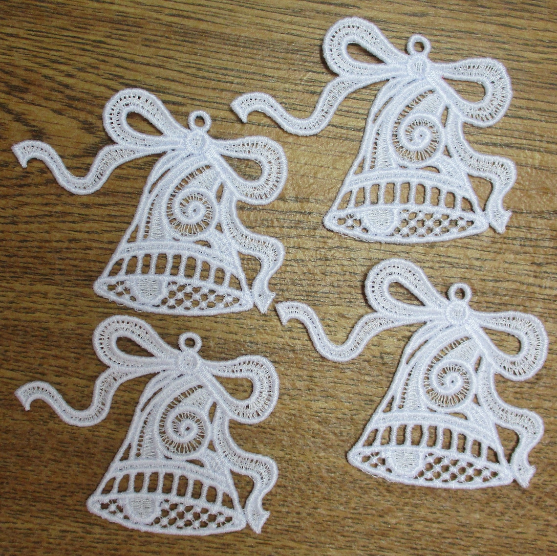 Lace Ornament Machine Embroidered Set of 4 - Etsy
