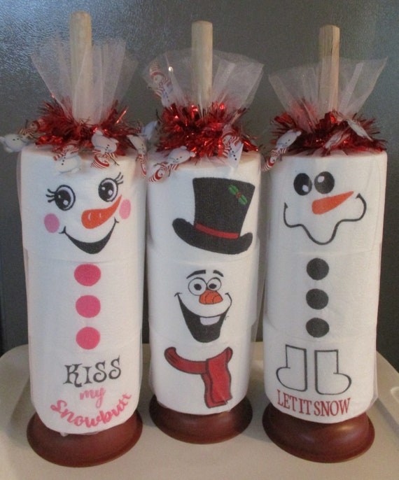 Snowman toilet paper Etsy