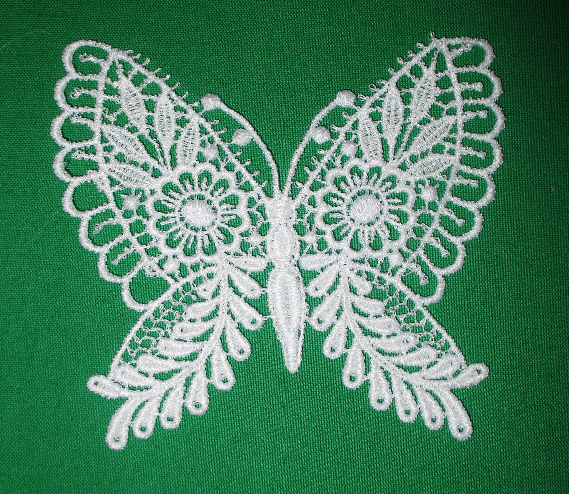 Lace Ornament Machine Embroidered - Etsy