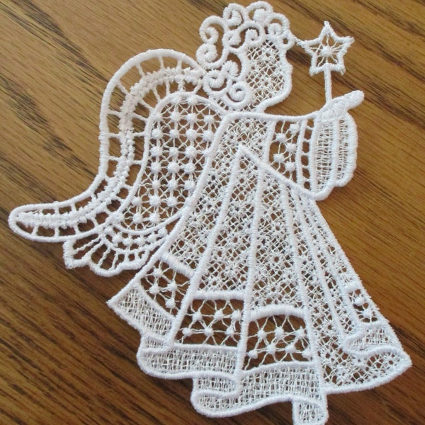 Angel lace Ornament Machine Embroidered