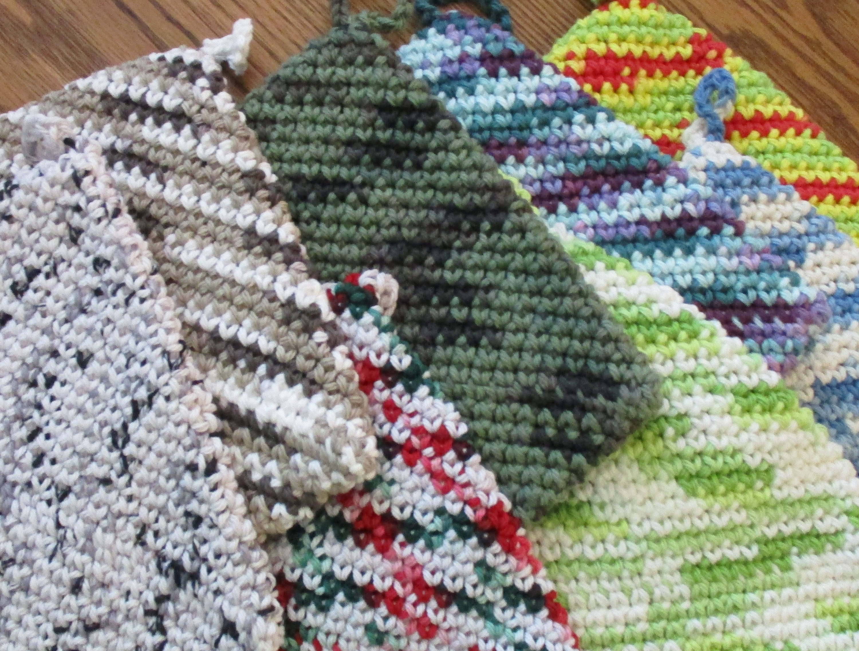 CROCHET HOT PADS 100 cotton variegated yarn Etsy