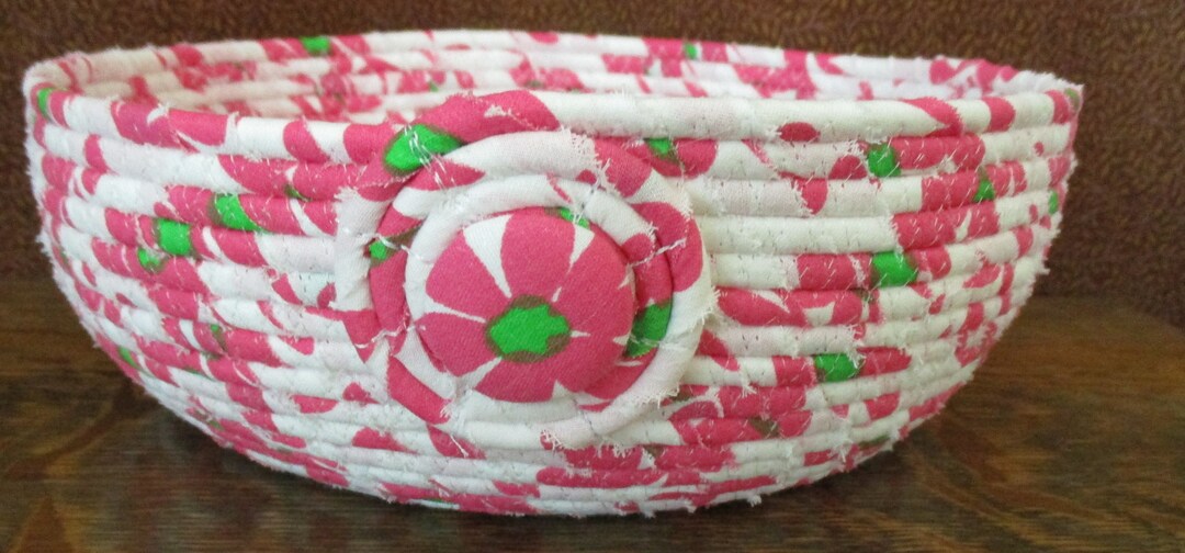 Coiled Rope Fabric Bowl – Clothesline Rag Basket - Etsy