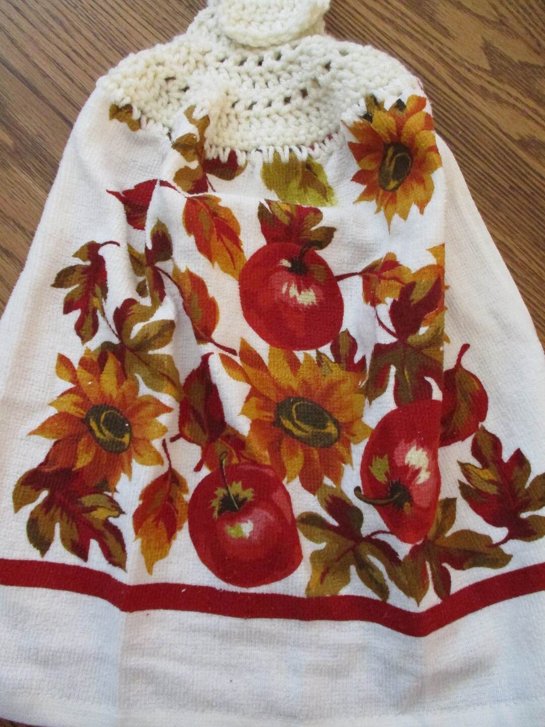 Hanging Kitchen Towel With Crochet Top Etsy