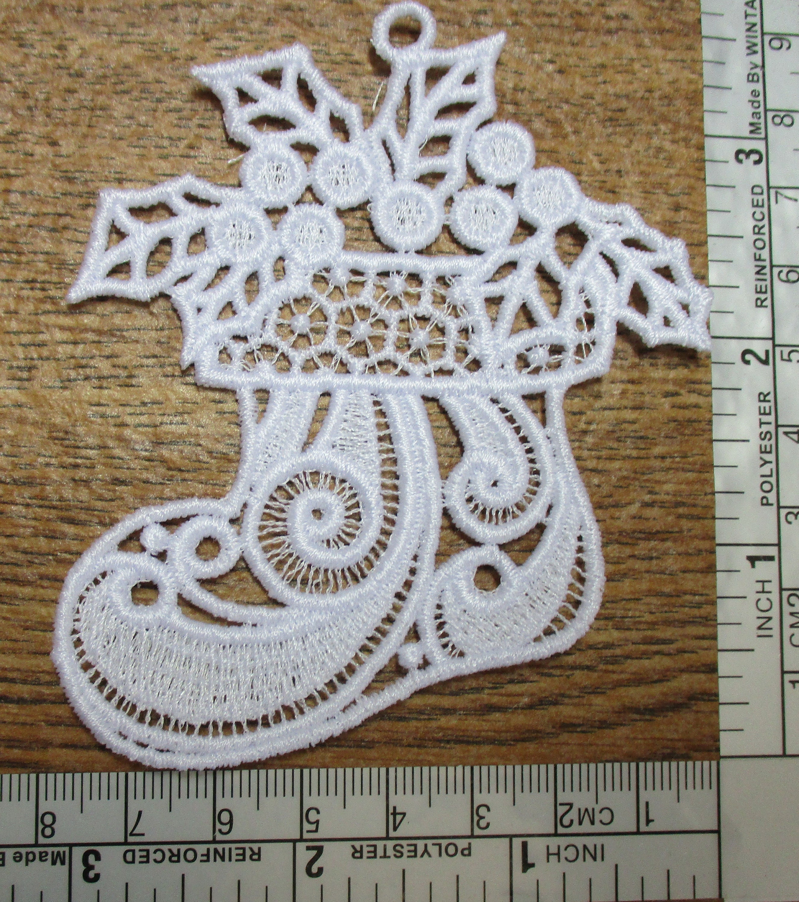 Lace Ornament Machine Embroidered Set of 4 1013 - Etsy