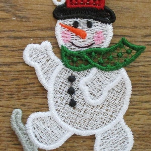 Santa Lace Ornament Machine Embroidered
