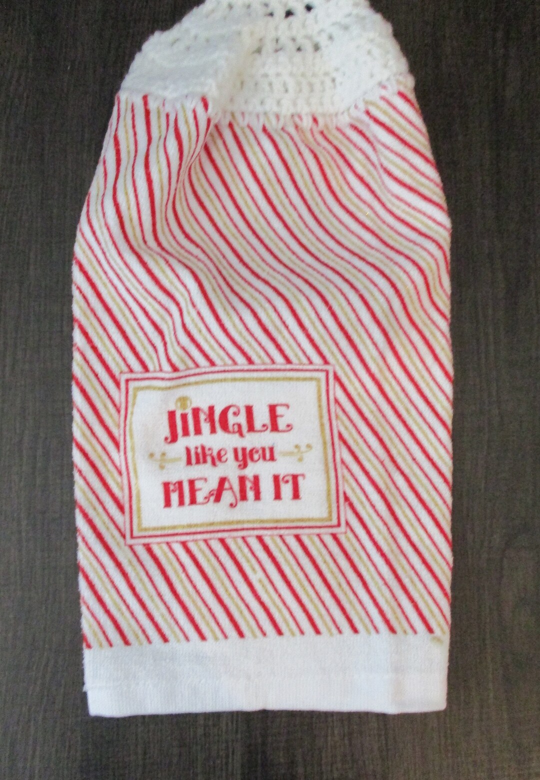 Hanging Kitchen Towel With Crochet Top Etsy