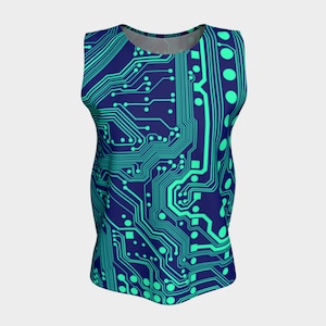 Circuit Board Tank Top (Blue/Aqua)