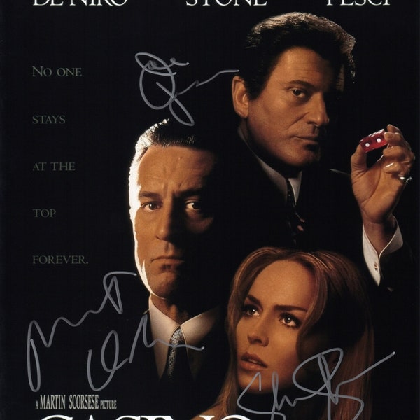 Limited Edition Casino Poster Cast Signed Photograph + CERT PRINTED AUTOGRAPH