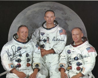 Fotografía firmada del Apolo 11 de edición limitada + AUTÓGRAFO IMPRESO CERT