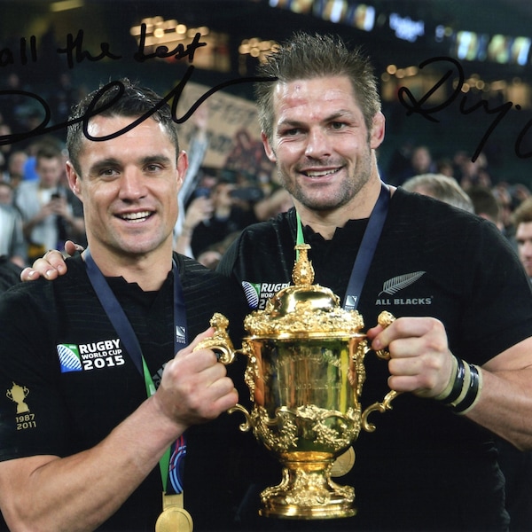 Photographie signée Dan Carter Richie McCaw Rugby en édition limitée + autographe imprimé CERT