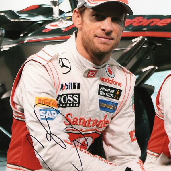 Limited Edition Jenson Button F1 Signed Photograph + CERT PRINTED AUTOGRAPH