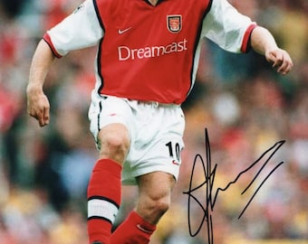 Limited Edition Dennis Bergkamp Arsenal Signed Photograph + CERT PRINTED AUTOGRAPH