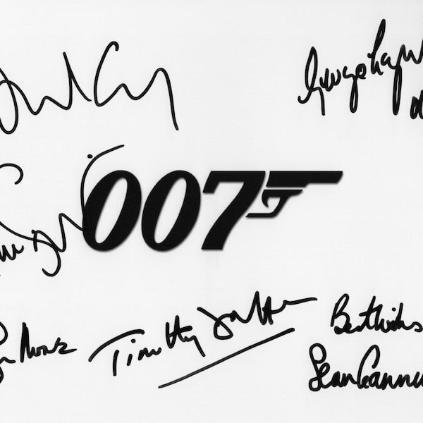 Limited Edition James Bond Actors Signed Photograph + CERT PRINTED AUTOGRAPH