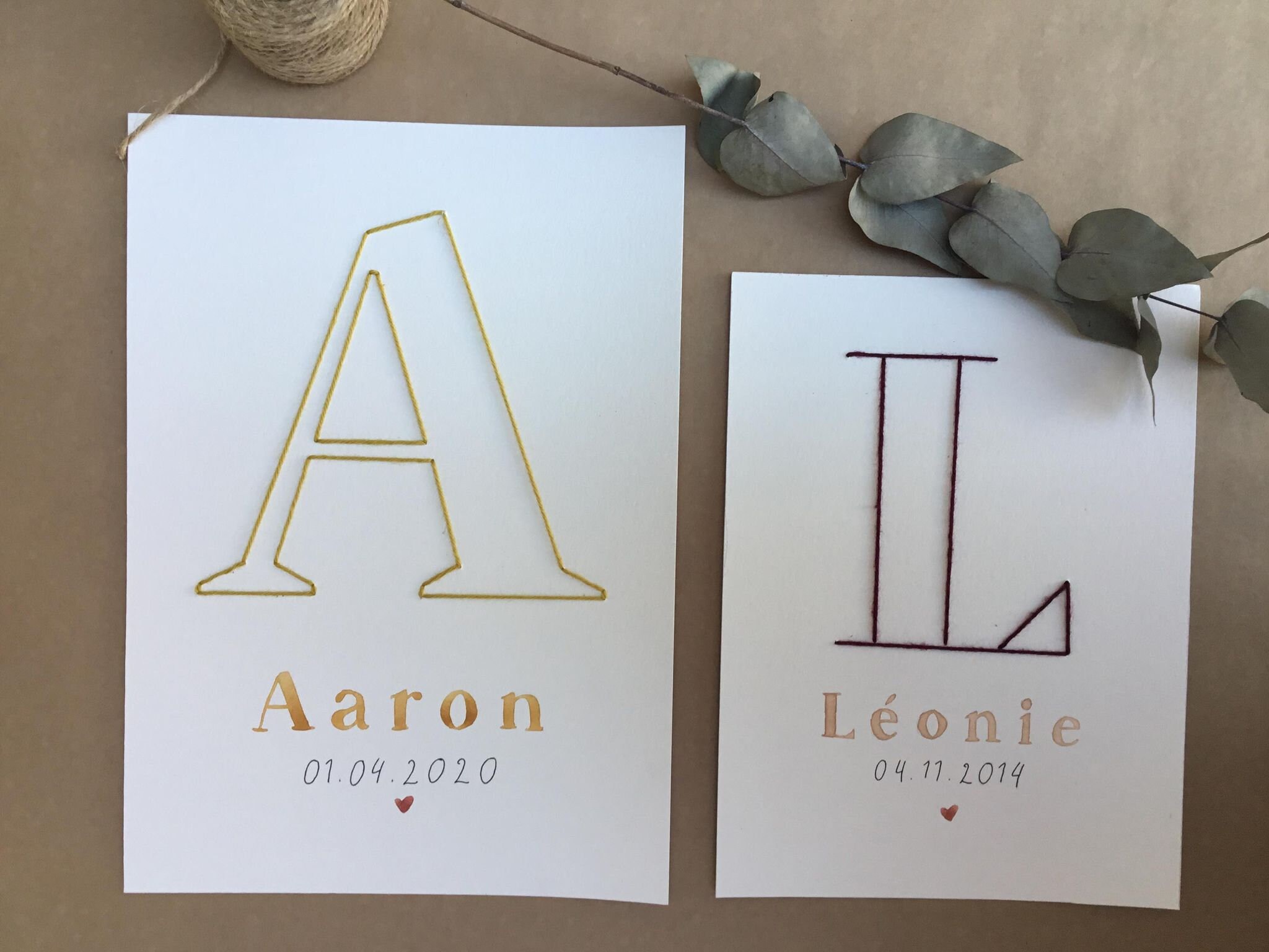 Affiche Personnalisée Enfant - Initiale et Date de Naissance