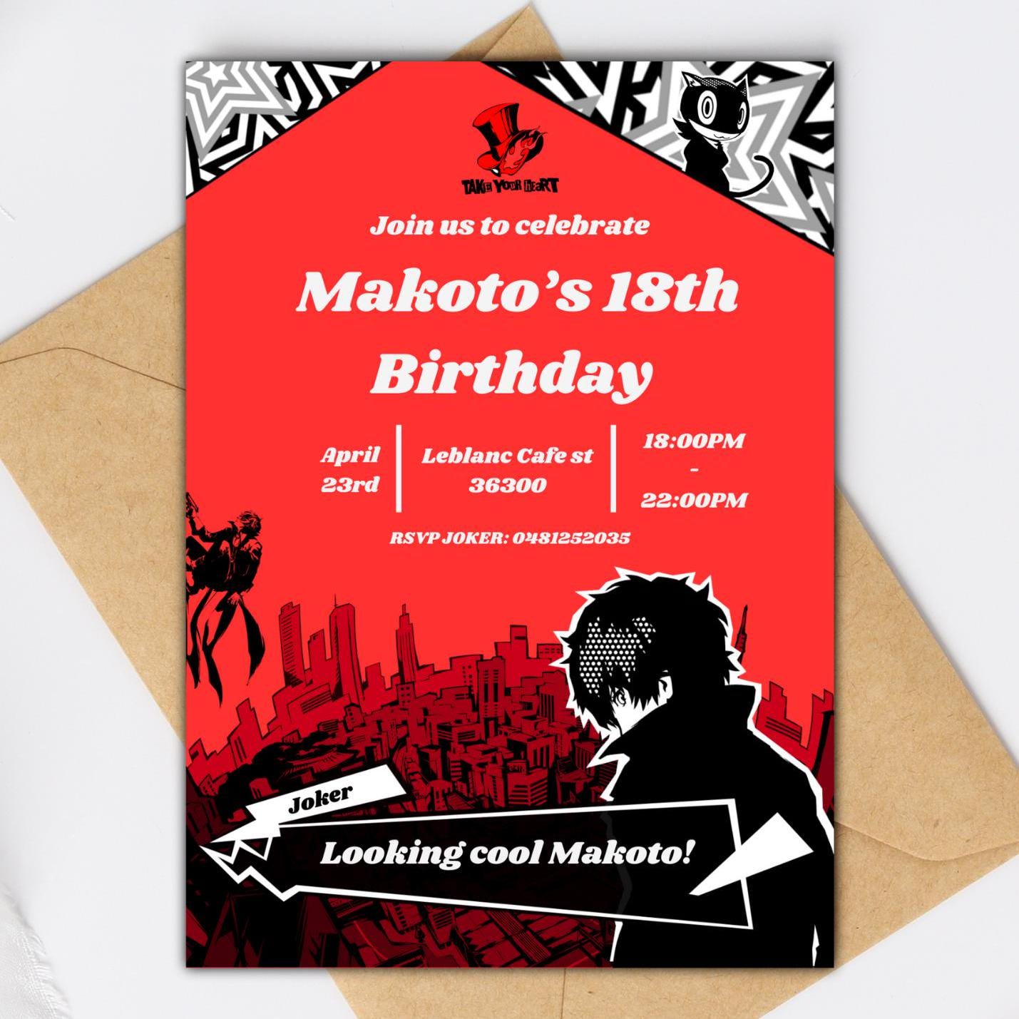 その他 PERSONA Invitation Board PERSONA 5 [Masquerade Party] Invitation Board Hero Joker Goro