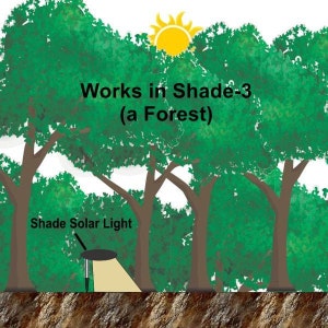 Illustration of Shade Solar light operating in Shade-3, a forest