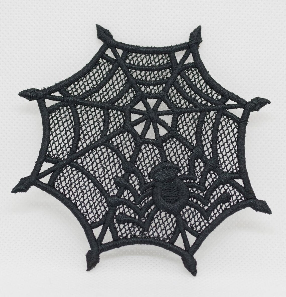 Spiderweb and Spider Decorations, Black Lace, Halloween Lace, Spiderweb