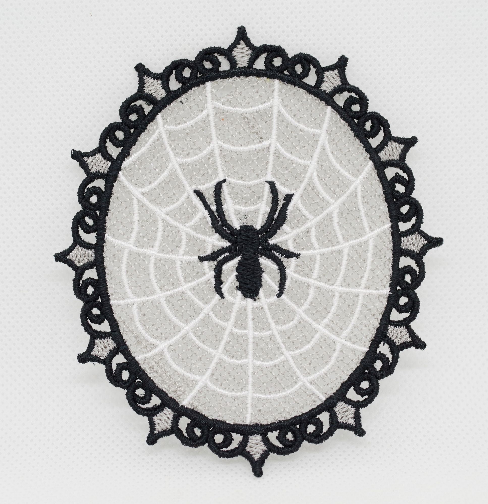 Spider Web Zig Zag Applique Machine Embroidery Design Spiders