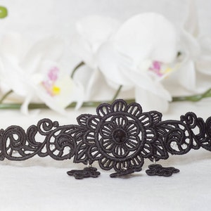 Black lace chokers, embroidery lace, lace jewelry, black lace, wedding jewelry, bridesmaid gift, boho chokers, gift for her, elegant lace