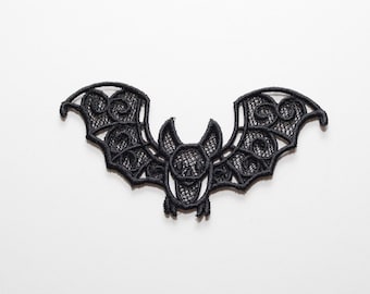 Black Lace Flying Bat: Gothic Halloween Decoration