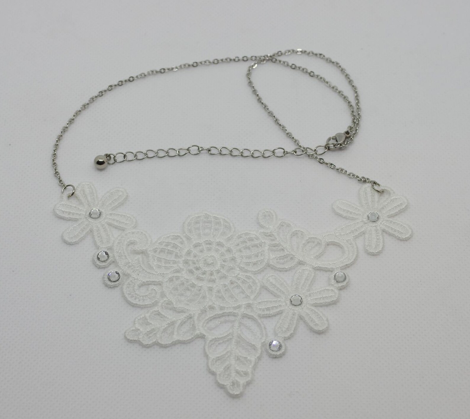 White Necklace Lace Necklace Floral Necklace Lace Jewelry Etsy