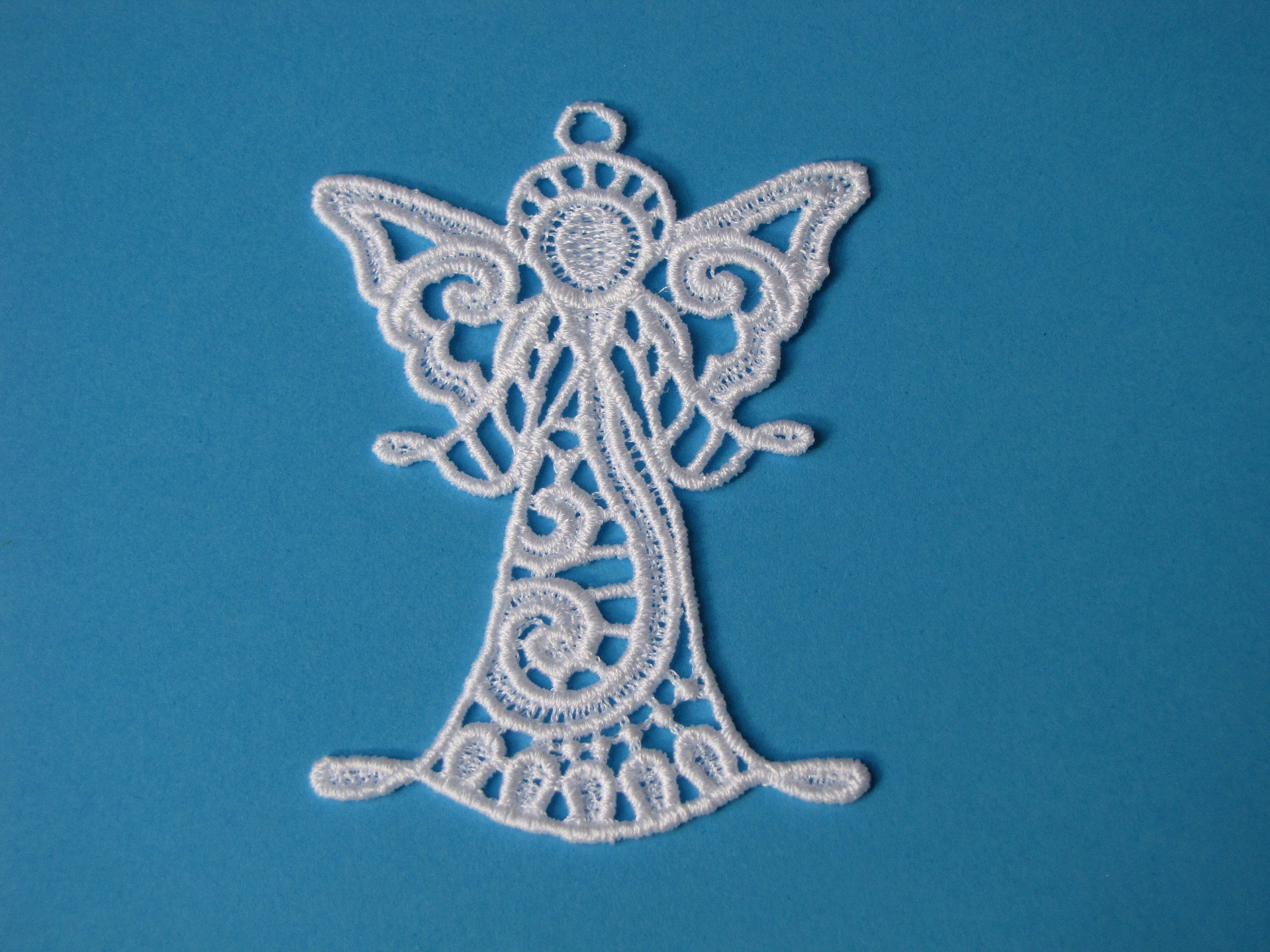 Lace Angel Christmas Ornament: White Embroidered Tree Decoration - Etsy
