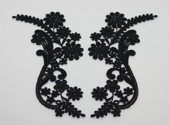 black lace applique