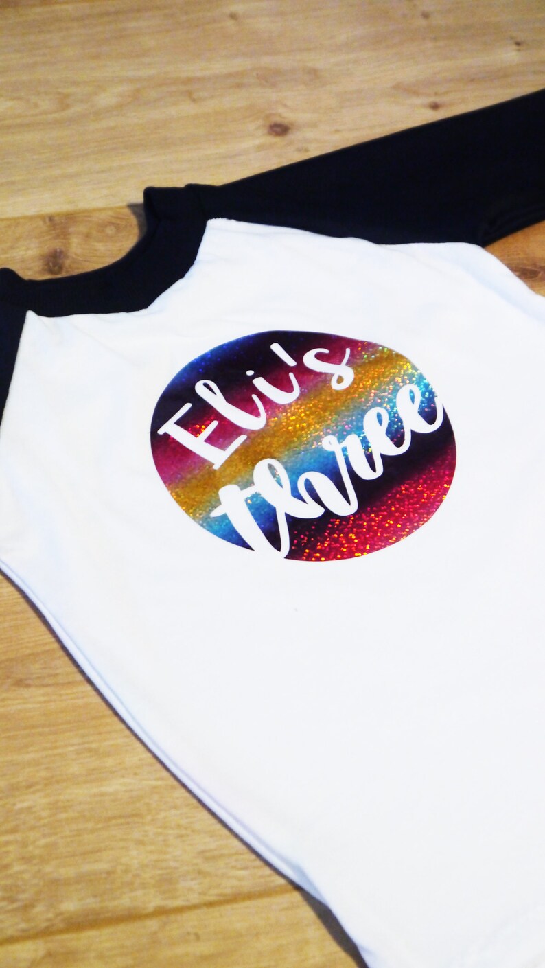Personalised Birthday T-Shirt Birthday Top Baseball Style Kids TShirt Unisex Children/'s Birthday TShirt Personalised Top Birthday Gift