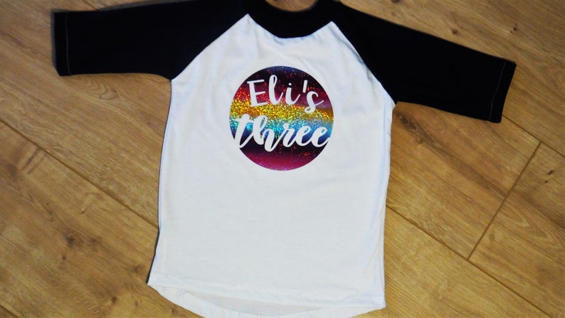 Personalised Birthday T-Shirt Birthday Top Baseball Style Kids TShirt Unisex Children/'s Birthday TShirt Personalised Top Birthday Gift