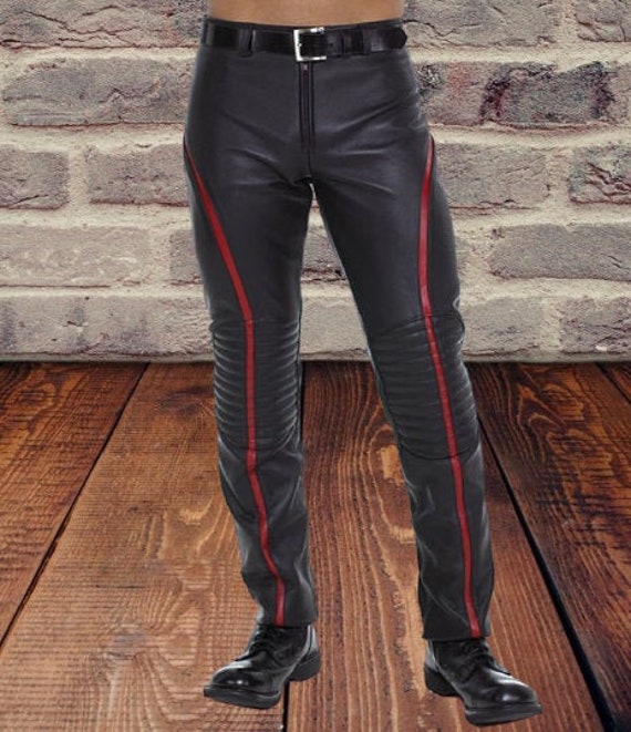 Men's Cowhide Leather Carpenter Pants 