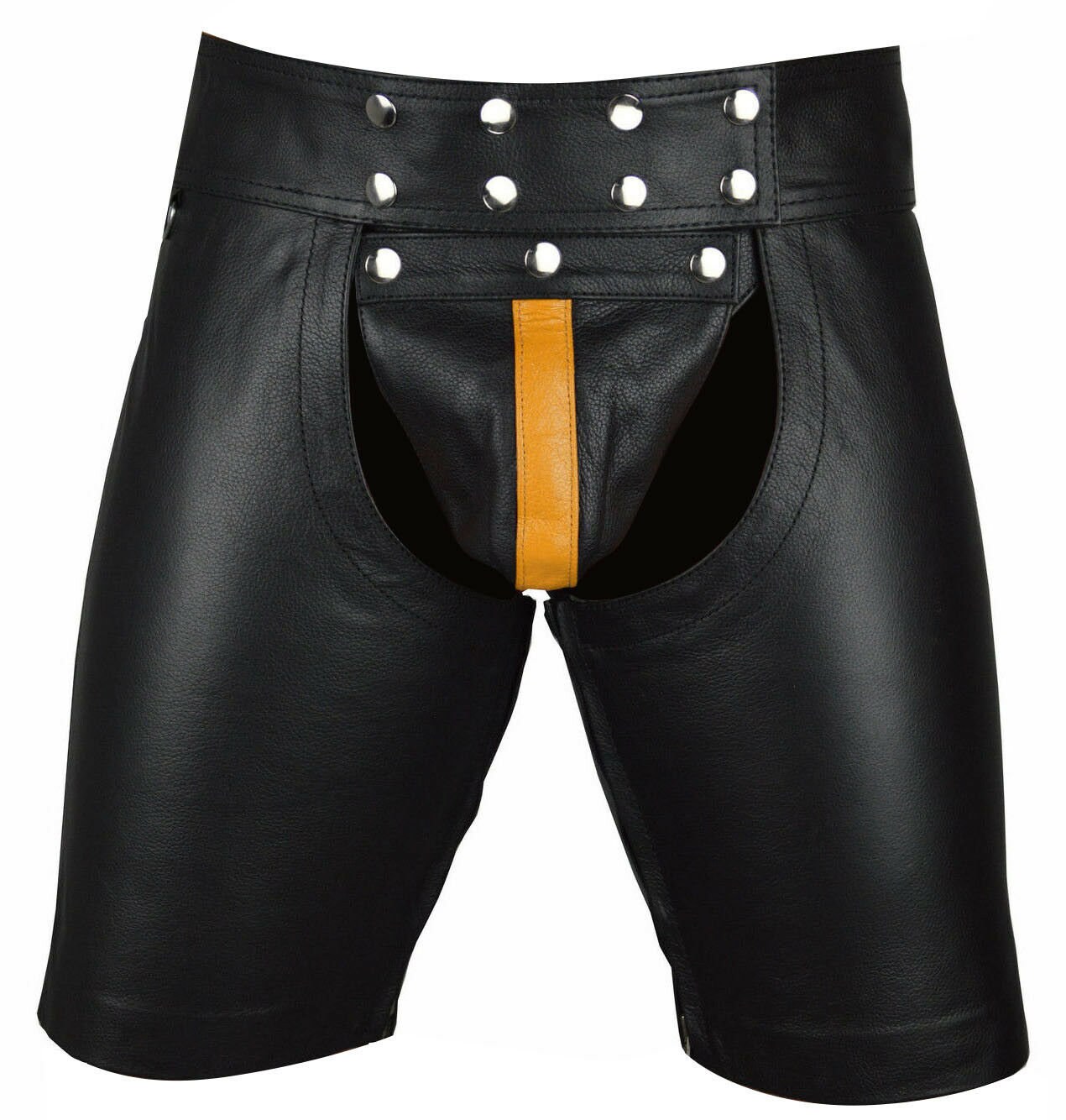 Men's Real Cowhide Leather Chaps Shorts 