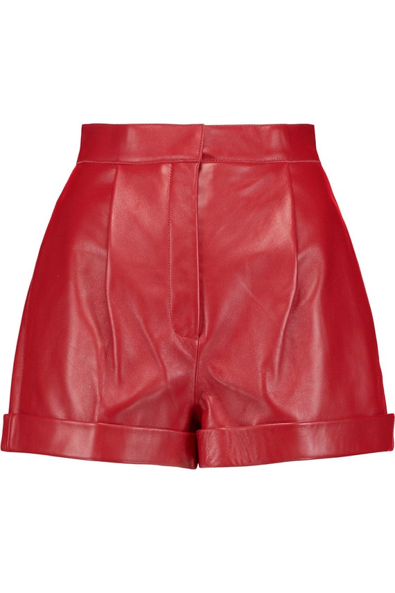 Women's Genuine Lambskin Leather Red 