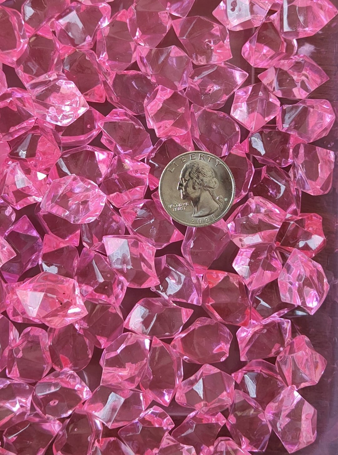 Light Pink Acrylic Rocks Vase Filler Plastic Gems Etsy