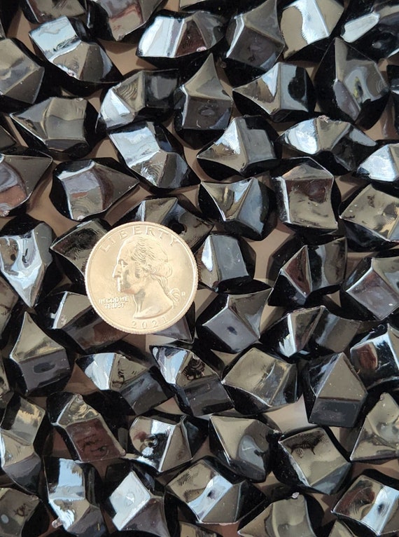 Black nonmetallic Acrylic Rocks Vase Filler Plastic Gems Etsy