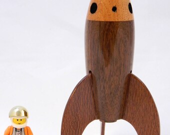 Wooden Rocket Tall Made From Walnut Mahogany And Lacewood Wooden Rocket Tall Made From Walnut Mahogany And Lacewood