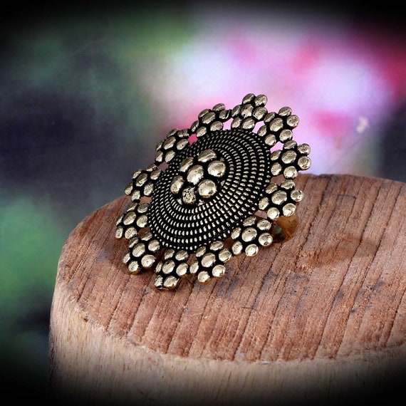 Bed of Roses- Oxidised Statement Ring