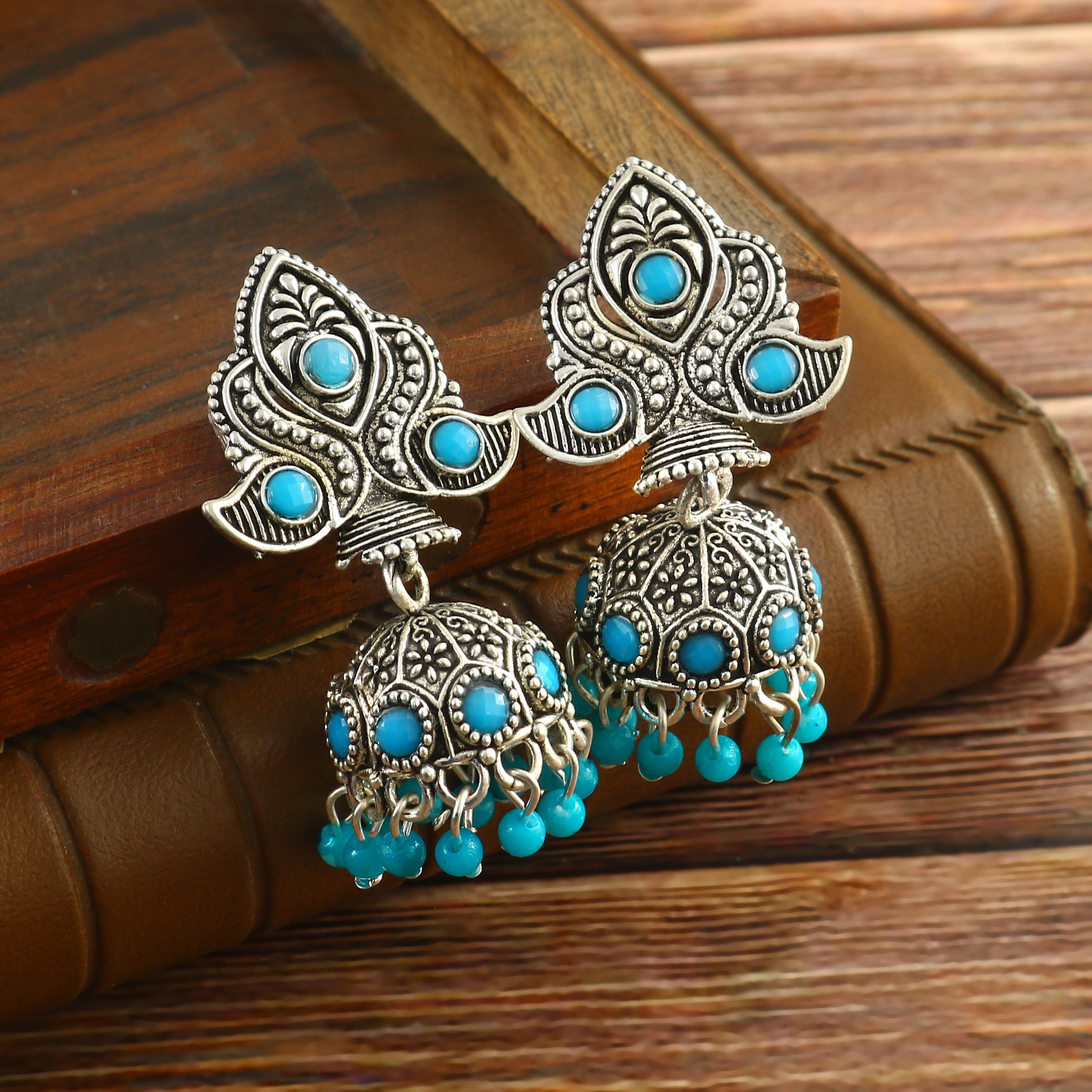 Jhumka Oxi Jewellery Oxidized Silver Plated Jhumka Earrings