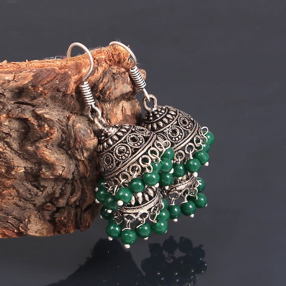 Double jhumka earrings best sale