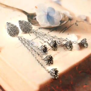 Oxidized Silver Plated Jhumka Earrings: Bollywood Indian Jewelry