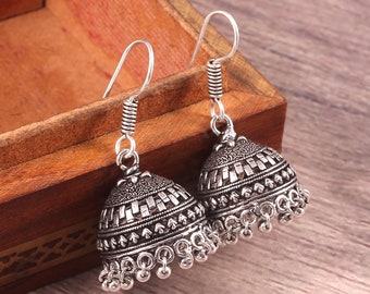 Oxidized Silver Plated Handmade Jhumka Jhumki Earrings Jewelry for women #HDGjh14