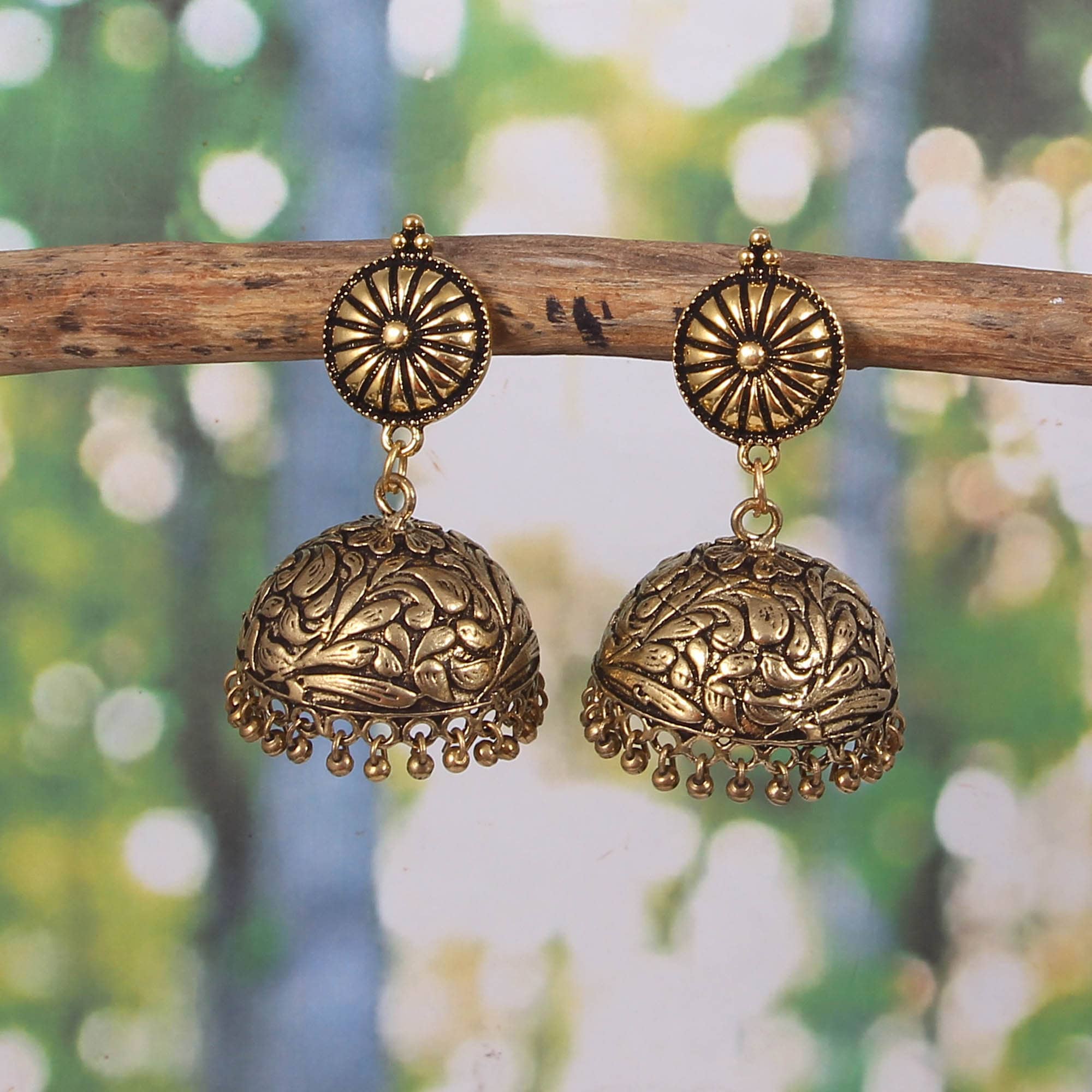 Indian Bollywood Gold Plated Earring Jumka Jumki Drop Traditional oxidized