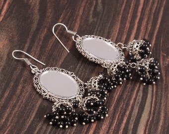 Spiegel Jhumka Ohrringe: Indischer Jhumki Schmuck